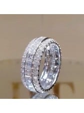 Princess Cut Diamond White Band in 925 Sterling Silver Princess Cut Diamond White Band in 925 Sterling Silver