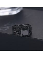 Fancy Black Princess Cut Bridal Sets in Black Sterling Silver Fancy Black Princess Cut Bridal Sets in Black Sterling Silver