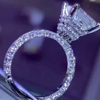 Princess Cut Diamond White Classic Engagement Ring in 925 Sterling Silver