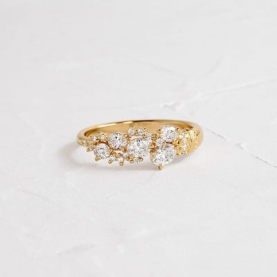 Oval Cut Diamond White Sterling Silver Yellow Gold Engagement Ring