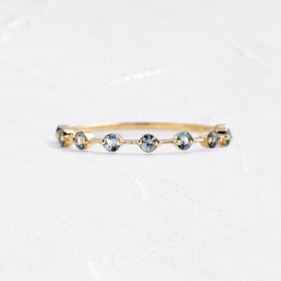Round Cut Aquamarine Blue Sterling Silver Engagement Ring