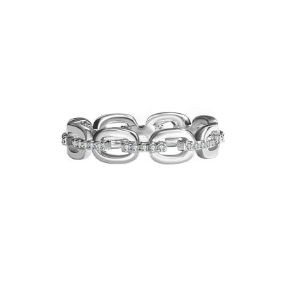 Round Cut Moissanite Diamond White 925 Sterling Silver Wedding Band