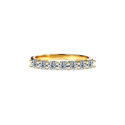 Round Cut Moissanite Diamond White Yellow Gold 925 Sterling Silver Wedding Band