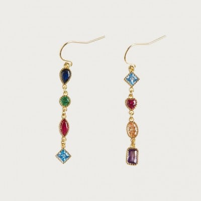 18K Gold Plated 925 Sterling Silver Flower Drop Earrings