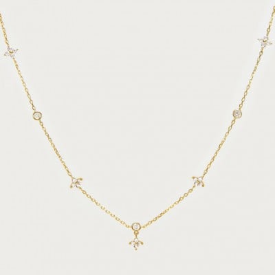 18K Gold Plated 925 Sterling Silver Lucky Clover Necklace
