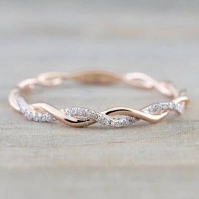 Round Diamond White Women's Band