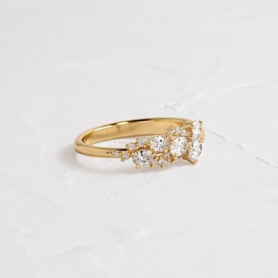Oval Cut Diamond White Sterling Silver Yellow Gold Engagement Ring