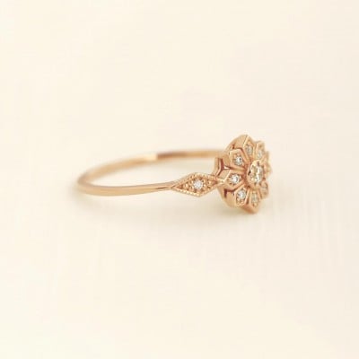 Round Cut Diamond White Sterling Silver Yellow Gold Halo Engagement Ring
