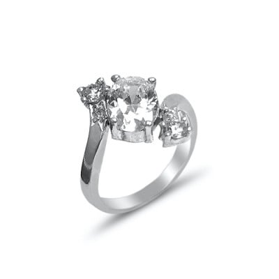 Oval Cut Diamond White 925 Sterling Silver Classic Jewelry Set