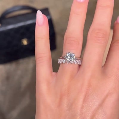 Round Cut Diamond White Solitaire Classic 925 Sterling Silver Ring Set