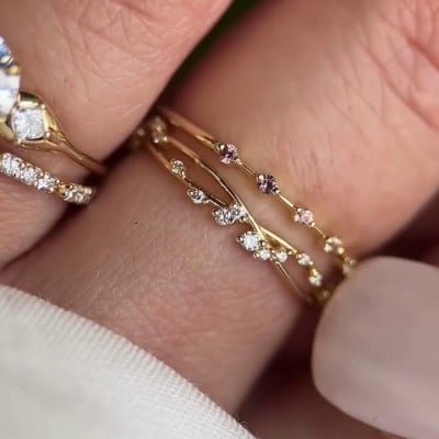 Round Cut Diamond White Sterling Silver Yellow Gold Bridal Sets
