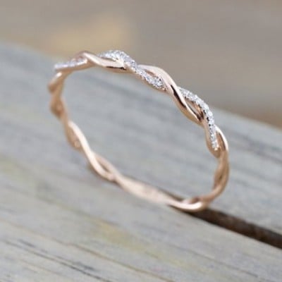 Round Diamond White Women's Band