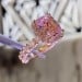 Radiant Cut Fancy Pink Halo 925 Sterling Silver Rose Gold Engagement Ring